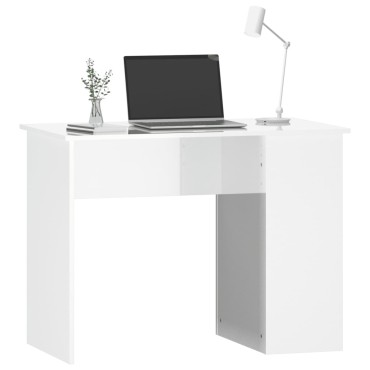 vidaXL Γραφείο Γυαλιστερό Λευκό 100x55x75cm Επεξεργασμένο Ξύλο 1 τεμ.
