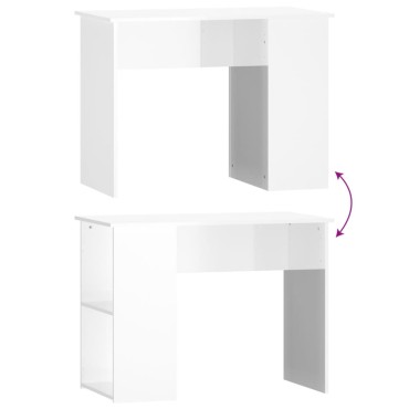 vidaXL Γραφείο Γυαλιστερό Λευκό 100x55x75cm Επεξεργασμένο Ξύλο 1 τεμ.