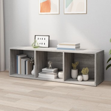 vidaXL Βιβλιοθήκη/Έπιπλο Τηλεόρασης Γκρι Sonoma 36x30x114cm Επεξ. Ξύλο 1 τεμ.
