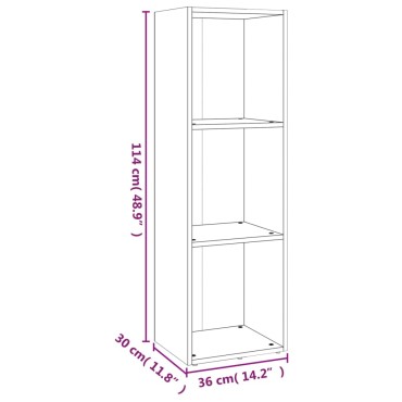 vidaXL Βιβλιοθήκη/Έπιπλο Τηλεόρασης Γκρι Sonoma 36x30x114cm Επεξ. Ξύλο 1 τεμ.