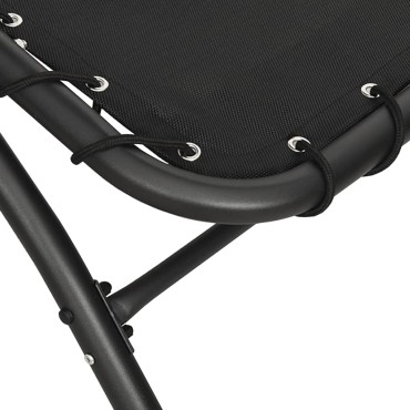 vidaXL Ξαπλώστρα με Σκίαστρο Μαύρη 167x80x195cm Ύφασμα και Ατσάλι 1 τεμ.