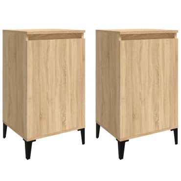 vidaXL Κομοδίνα 2 τεμ. Sonoma Δρυς 40x35x70cm από Επεξεργασμένο Ξύλο