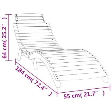 vidaXL Ξαπλώστρες 2 τεμ. Λευκές 184x55x64cm από Μασίφ Ξύλο Ακακίας