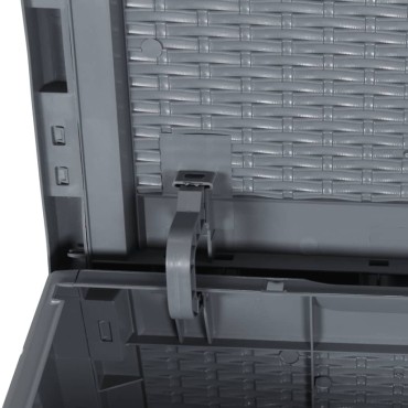 vidaXL Μπαούλο Αποθήκευσης Κήπου Γκρι 90 Λίτρων από Ρατάν Πολυπρ/νίου 43x44x51cm 1 τεμ.