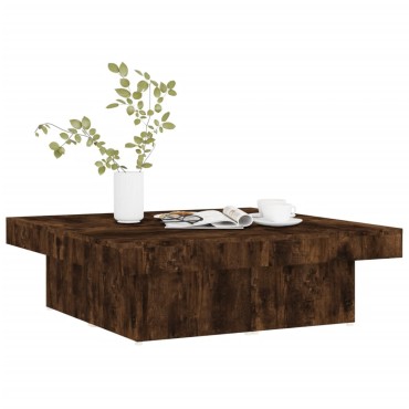 vidaXL Τραπεζάκι Σαλονιού Καπνιστή Δρυς 90x90x28cm Επεξεργασμ. Ξύλο 1 τεμ.