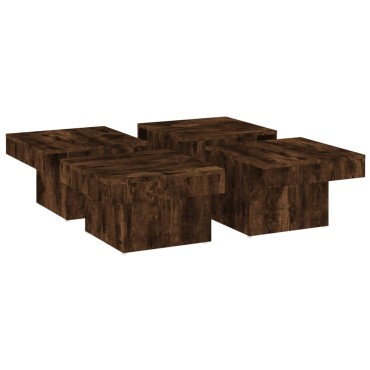 vidaXL Τραπεζάκι Σαλονιού Καπνιστή Δρυς 90x90x28cm Επεξεργασμ. Ξύλο 1 τεμ.