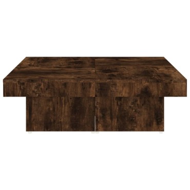 vidaXL Τραπεζάκι Σαλονιού Καπνιστή Δρυς 90x90x28cm Επεξεργασμ. Ξύλο 1 τεμ.