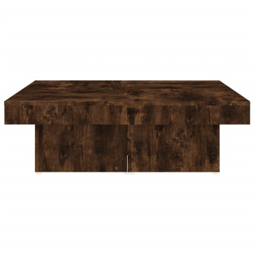 vidaXL Τραπεζάκι Σαλονιού Καπνιστή Δρυς 90x90x28cm Επεξεργασμ. Ξύλο 1 τεμ.