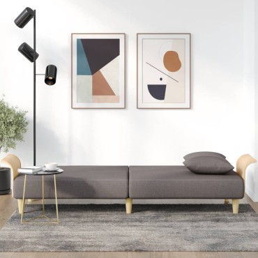 vidaXL Καναπές Κρεβάτι με Μπράτσα Taupe Υφασμάτινος 224x100x47cm 1 τεμ. Γωνιακός