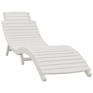vidaXL Ξαπλώστρα Λευκή 184x55x64cm από Μασίφ Ξύλο Ακακίας 1 τεμ.