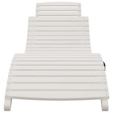 vidaXL Ξαπλώστρα Λευκή 184x55x64cm από Μασίφ Ξύλο Ακακίας 1 τεμ.