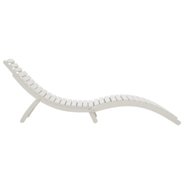 vidaXL Ξαπλώστρα Λευκή 184x55x64cm από Μασίφ Ξύλο Ακακίας 1 τεμ.
