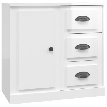 vidaXL Ντουλάπι Γυαλιστερό Λευκό 70x35,5x67,5cm Επεξεργασμένο Ξύλο 1 τεμ.
