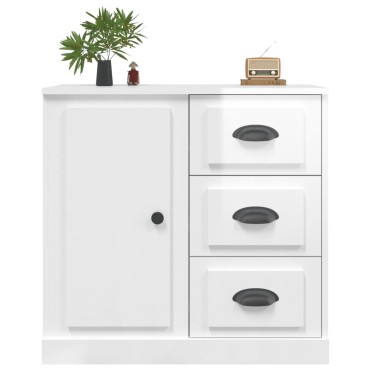 vidaXL Ντουλάπι Γυαλιστερό Λευκό 70x35,5x67,5cm Επεξεργασμένο Ξύλο 1 τεμ.
