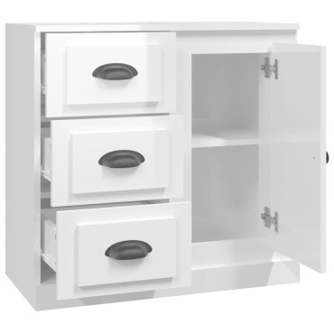 vidaXL Ντουλάπι Γυαλιστερό Λευκό 70x35,5x67,5cm Επεξεργασμένο Ξύλο 1 τεμ.