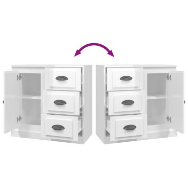 vidaXL Ντουλάπι Γυαλιστερό Λευκό 70x35,5x67,5cm Επεξεργασμένο Ξύλο 1 τεμ.