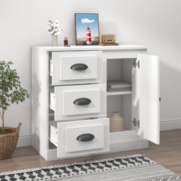 vidaXL Ντουλάπι Λευκό 70x35,5x67,5cm από Επεξεργασμένο Ξύλο 1 τεμ.