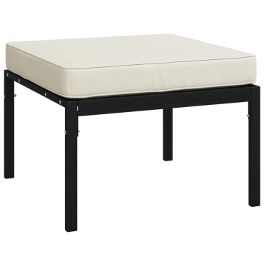 vidaXL Υποπόδια Κήπου 2 τεμ. 60x60x35cm Ατσάλι με Μαξιλάρια Χρ. Άμμου Διθέσιος