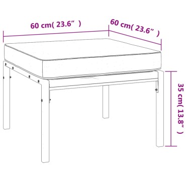 vidaXL Υποπόδια Κήπου 2 τεμ. 60x60x35cm Ατσάλι με Μαξιλάρια Χρ. Άμμου Διθέσιος