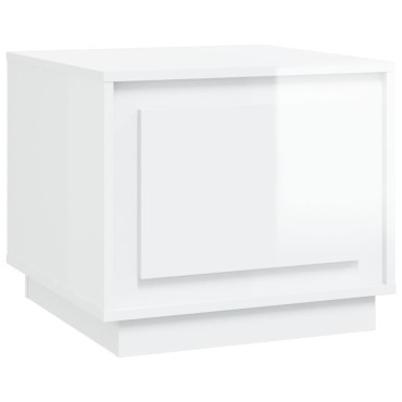vidaXL Τραπεζάκι Σαλονιού Γυαλ. Λευκό 51x50x44cm Επεξεργ. Ξύλο 1 τεμ.