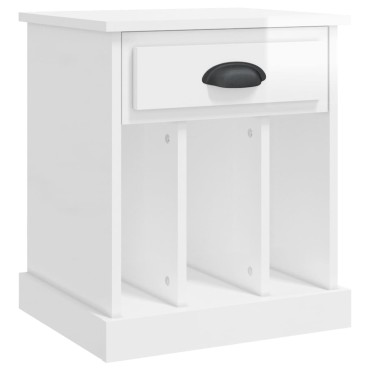 vidaXL Κομοδίνα 2 τεμ. Γυαλιστερό Λευκό 43x36x50cm