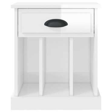 vidaXL Κομοδίνα 2 τεμ. Γυαλιστερό Λευκό 43x36x50cm