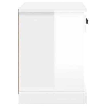 vidaXL Κομοδίνα 2 τεμ. Γυαλιστερό Λευκό 43x36x50cm