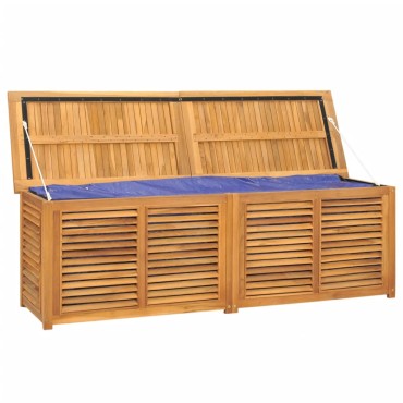 vidaXL Μπαούλο Αποθήκευσης Κήπου με Τσάντα 175x50x55cm Μασίφ Ξύλο Teak 1 τεμ.