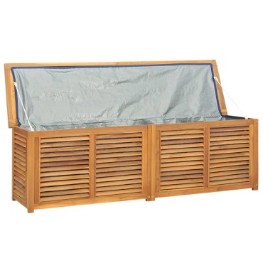 vidaXL Μπαούλο Αποθήκευσης Κήπου με Τσάντα 175x50x55cm Μασίφ Ξύλο Teak 1 τεμ.