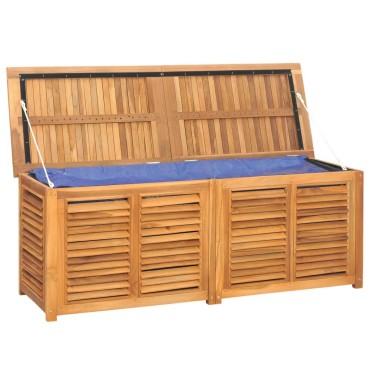 vidaXL Μπαούλο Αποθήκευσης Κήπου με Τσάντα 150x50x55cm Μασίφ Ξύλο Teak 1 τεμ.
