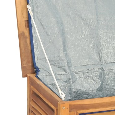 vidaXL Μπαούλο Αποθήκευσης Κήπου με Τσάντα 150x50x55cm Μασίφ Ξύλο Teak 1 τεμ.