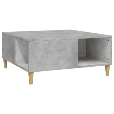 vidaXL Τραπεζάκι Σαλονιού Γκρι Σκυροδ. 80x80x36,5cm Επεξεργ. Ξύλο 1 τεμ.
