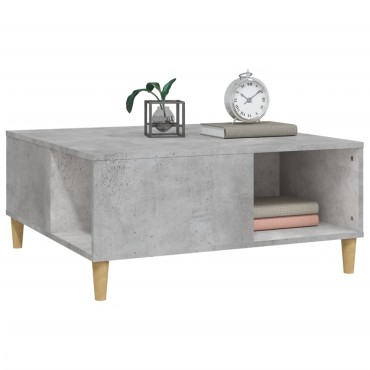 vidaXL Τραπεζάκι Σαλονιού Γκρι Σκυροδ. 80x80x36,5cm Επεξεργ. Ξύλο 1 τεμ.