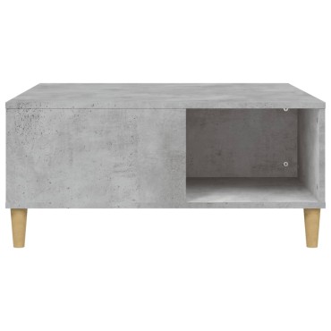vidaXL Τραπεζάκι Σαλονιού Γκρι Σκυροδ. 80x80x36,5cm Επεξεργ. Ξύλο 1 τεμ.