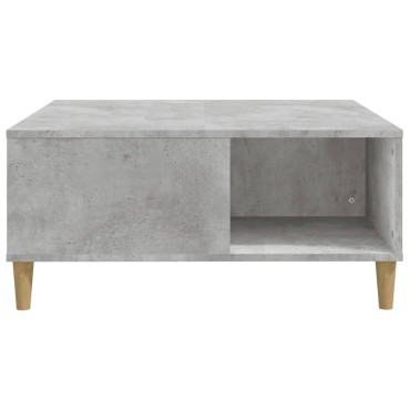 vidaXL Τραπεζάκι Σαλονιού Γκρι Σκυροδ. 80x80x36,5cm Επεξεργ. Ξύλο 1 τεμ.