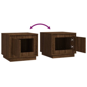 vidaXL Τραπεζάκι Σαλονιού Καφέ Δρυς 51x50x44cm Επεξεργασμ. Ξύλο 1 τεμ.
