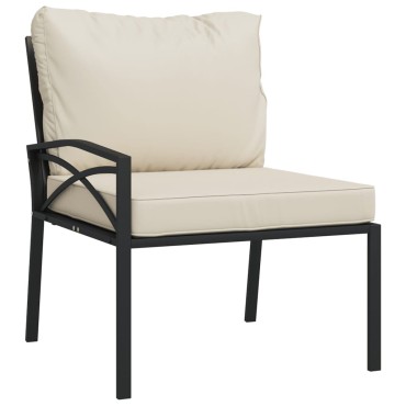 vidaXL Καρέκλες Κήπου 2 τεμ. 62x75x79cm Ατσάλινες Μαξιλάρια Χρ. Άμμου Διθέσιος