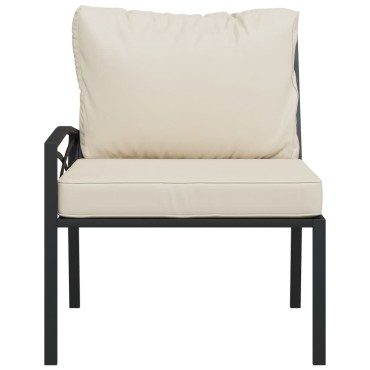 vidaXL Καρέκλες Κήπου 2 τεμ. 62x75x79cm Ατσάλινες Μαξιλάρια Χρ. Άμμου Διθέσιος