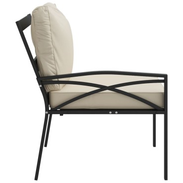 vidaXL Καρέκλες Κήπου 2 τεμ. 62x75x79cm Ατσάλινες Μαξιλάρια Χρ. Άμμου Διθέσιος