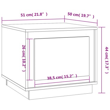 vidaXL Τραπεζάκι Σαλονιού Μαύρο 51x50x44cm από Επεξεργασμένο Ξύλο 1 τεμ.