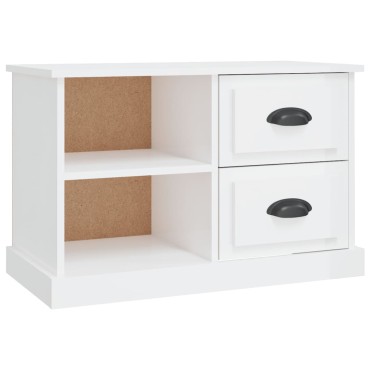 vidaXL Έπιπλο Τηλεόρασης Γυαλ. Λευκό 73x35,5x47,5cm από Επεξ. Ξύλο