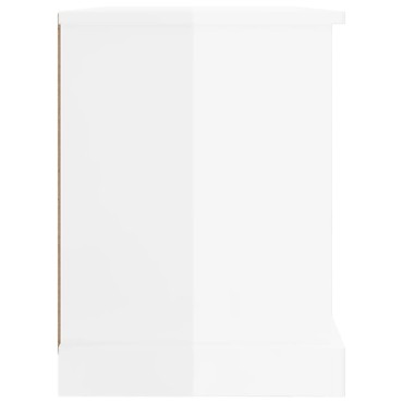 vidaXL Έπιπλο Τηλεόρασης Γυαλ. Λευκό 73x35,5x47,5cm από Επεξ. Ξύλο
