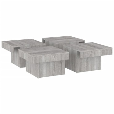vidaXL Τραπεζάκι Σαλονιού Γκρι Sonoma 90x90x28cm Επεξεργασμένο Ξύλο 1 τεμ.