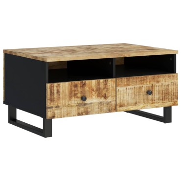 vidaXL Τραπεζάκι Σαλονιού 80x54x40cm Μασίφ Ξύλο Μάνγκο & Επεξ. Ξύλο 1 τεμ.