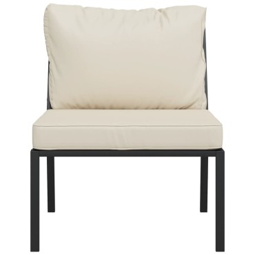 vidaXL Καρέκλες Κήπου 2 τεμ. 60x74x79cm Ατσάλινες Μαξιλάρια Χρ. Άμμου Διθέσιος