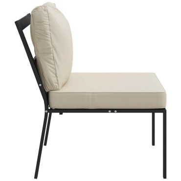 vidaXL Καρέκλες Κήπου 2 τεμ. 60x74x79cm Ατσάλινες Μαξιλάρια Χρ. Άμμου Διθέσιος