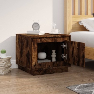 vidaXL Τραπεζάκι Σαλονιού Καπνιστή Δρυς 51x50x44cm Επεξεργασμ. Ξύλο 1 τεμ.