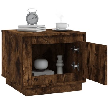 vidaXL Τραπεζάκι Σαλονιού Καπνιστή Δρυς 51x50x44cm Επεξεργασμ. Ξύλο 1 τεμ.