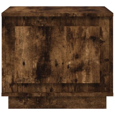 vidaXL Τραπεζάκι Σαλονιού Καπνιστή Δρυς 51x50x44cm Επεξεργασμ. Ξύλο 1 τεμ.