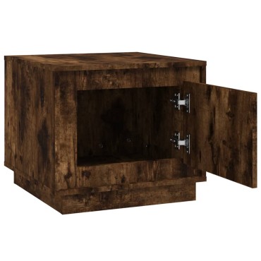 vidaXL Τραπεζάκι Σαλονιού Καπνιστή Δρυς 51x50x44cm Επεξεργασμ. Ξύλο 1 τεμ.